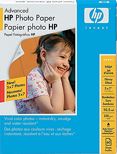 Image of HP Advanced Photo Paper, Glossy, 5x7 in, 60 sheets (Q8690A)