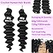 Feather Human Hair Crochet Bundles Knotless Deep Loose Wave Extensions Lightweight Micro Twists Pre Separated Crochet Hair For Braiding Curly 16Inch 120g 100Strands