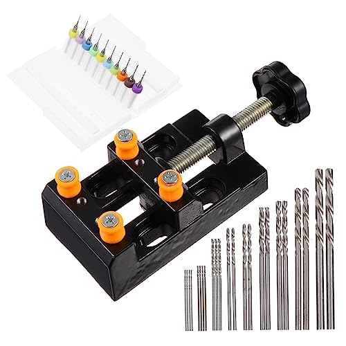 IWOWHERO Efficient Mini Drill Bits Kit for Jewelry Making 37pcs Hand Twists Drill Set Pin Vise