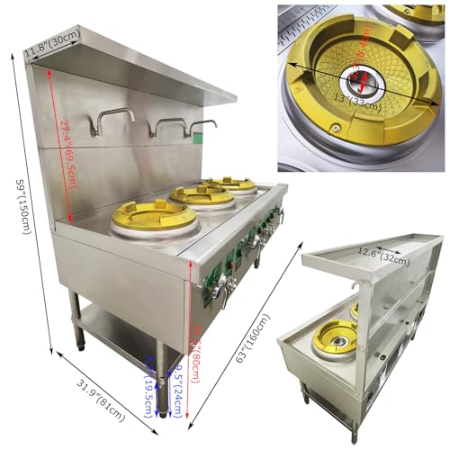 Estufa a gas 3 quemadores 63 cm 110V miniatura 7