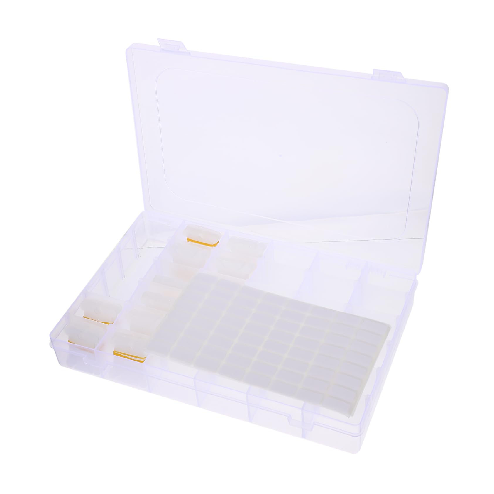 Operitacx Embroidery Floss Organizer Cross Stitch Thread Box 106pcs Craft Kit Thread Winding Board Sturdy Plastic Storage for DIY Projects