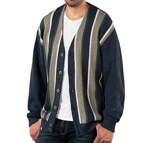 Men's Striped Classic Cool Button Down Cardigan Sweaters - 100% Alpaca Wool2