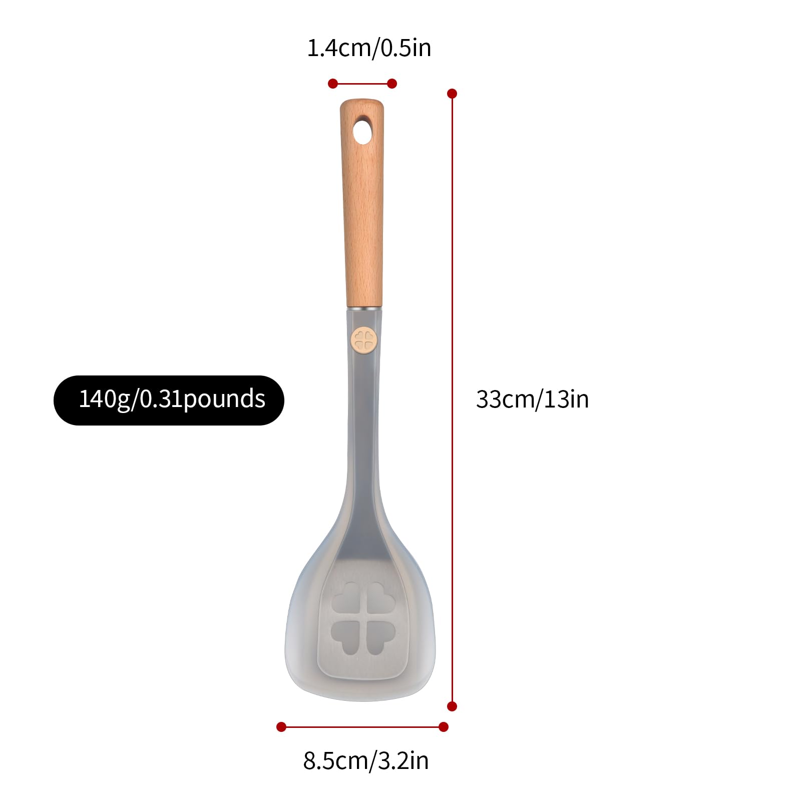 Silicone Spatula,Food Grade Spatulas With Stainless Steel Core,High Heat Resistant Turner With Wooden Handle,Kitchen Utensils BPA Free Spatulas For Pancake,Eggs,Fish