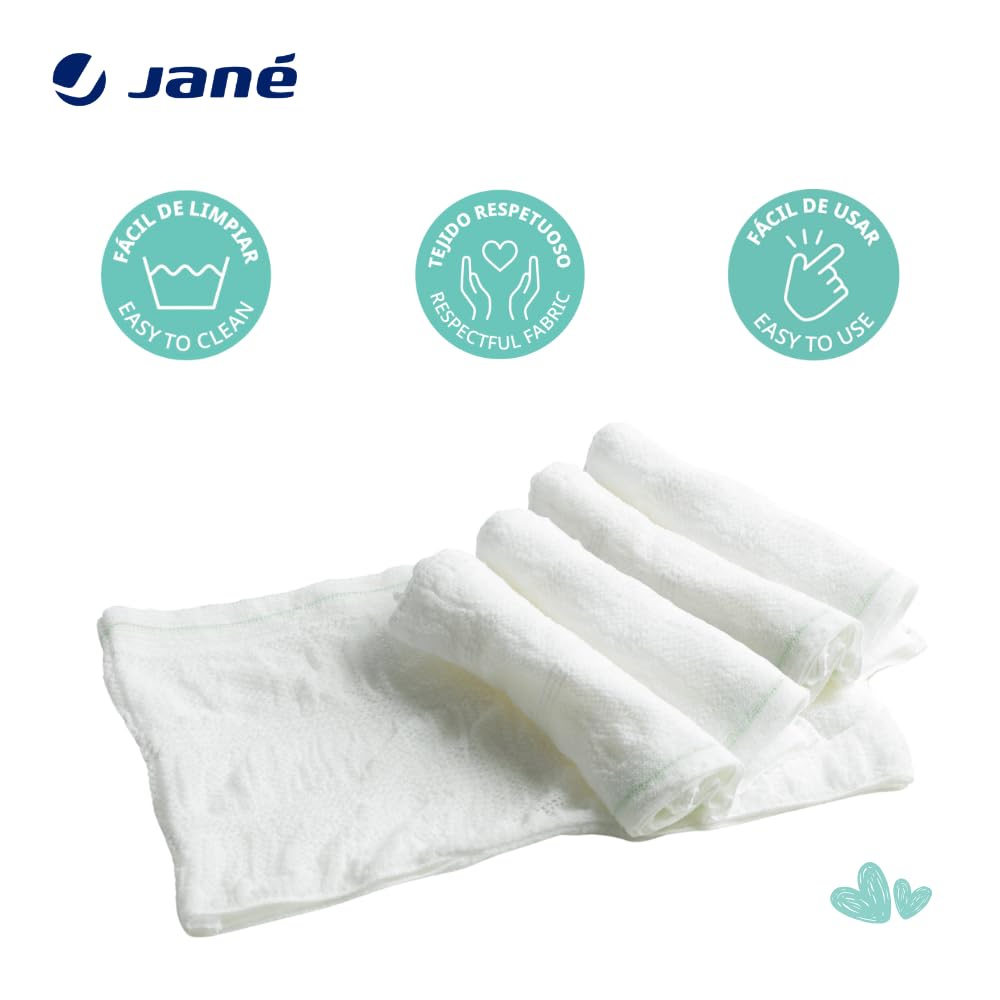 Culottes Lavabili Jané 5, Slip a Vita Alta, Taglia Unica, Tessuto Elasticizzato, Adatti al Post-Parto, ipoallergenici, Bianchi