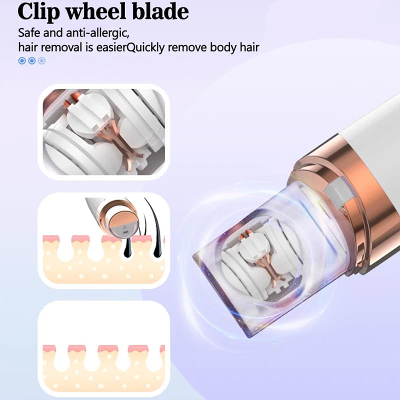 Epilateur Electrique Femme, Epilateur Electrique Portable avec Lumière LED Intégrée et Câble USB, Épilation Indolore et Très Efficace, pour l'épilation du Corps, Visage, Jambes et Bras