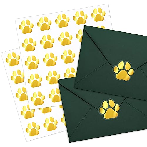 Autocollants patte de chien dorés pour fermer proprement vos enveloppes
