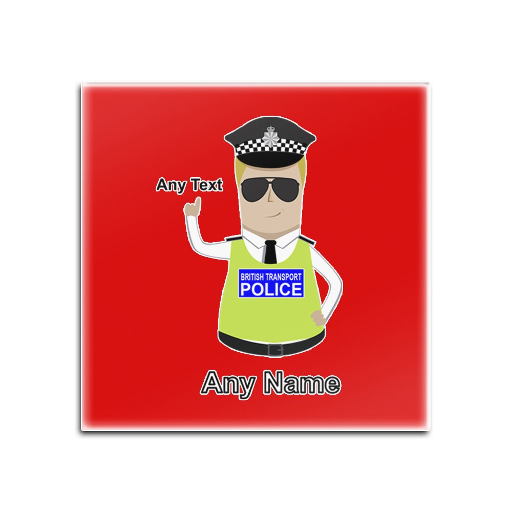 Dessous de verre en verre rouge carré style police britannique x4