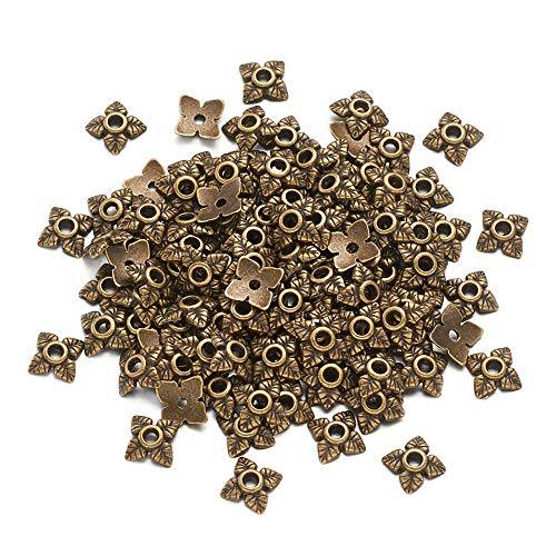 Elecrelive 200Pcs Tibetan Style Bead Caps Flower Spacer Beads 6mm