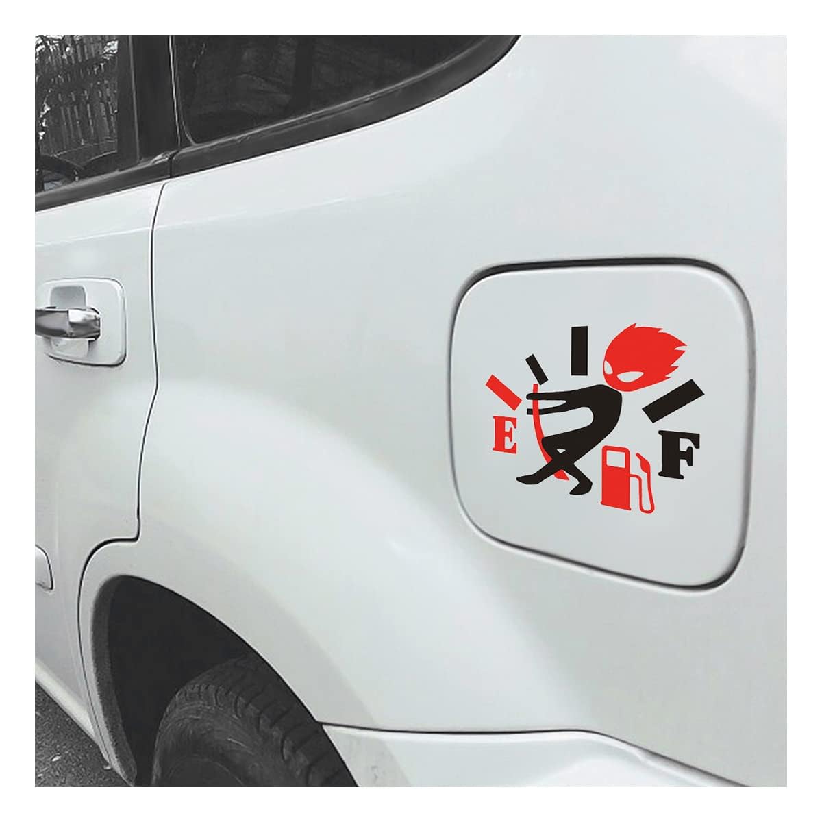 2PCS Funny Car Stickers, Angry Boy Fuel Gauge Empty Stickers, High Gas Consumption Vinyl Decal, Funny Fuel Tank Cover Stickers for Women Men, Fit Cars, Trucks, SUV, Motorcycles