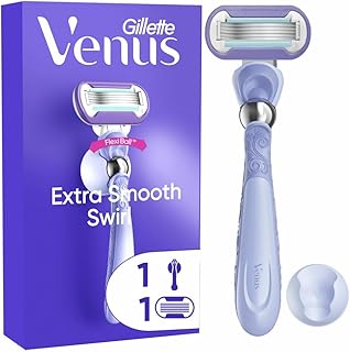 Gillette Venus - Afeitadora para mujer, extra suave, recarga de 5 cuchillas y mango reutilizable, giratorio, diseñada para deslizarse en todas las curvas del cuerpo, afeitado suave incluso en zonas