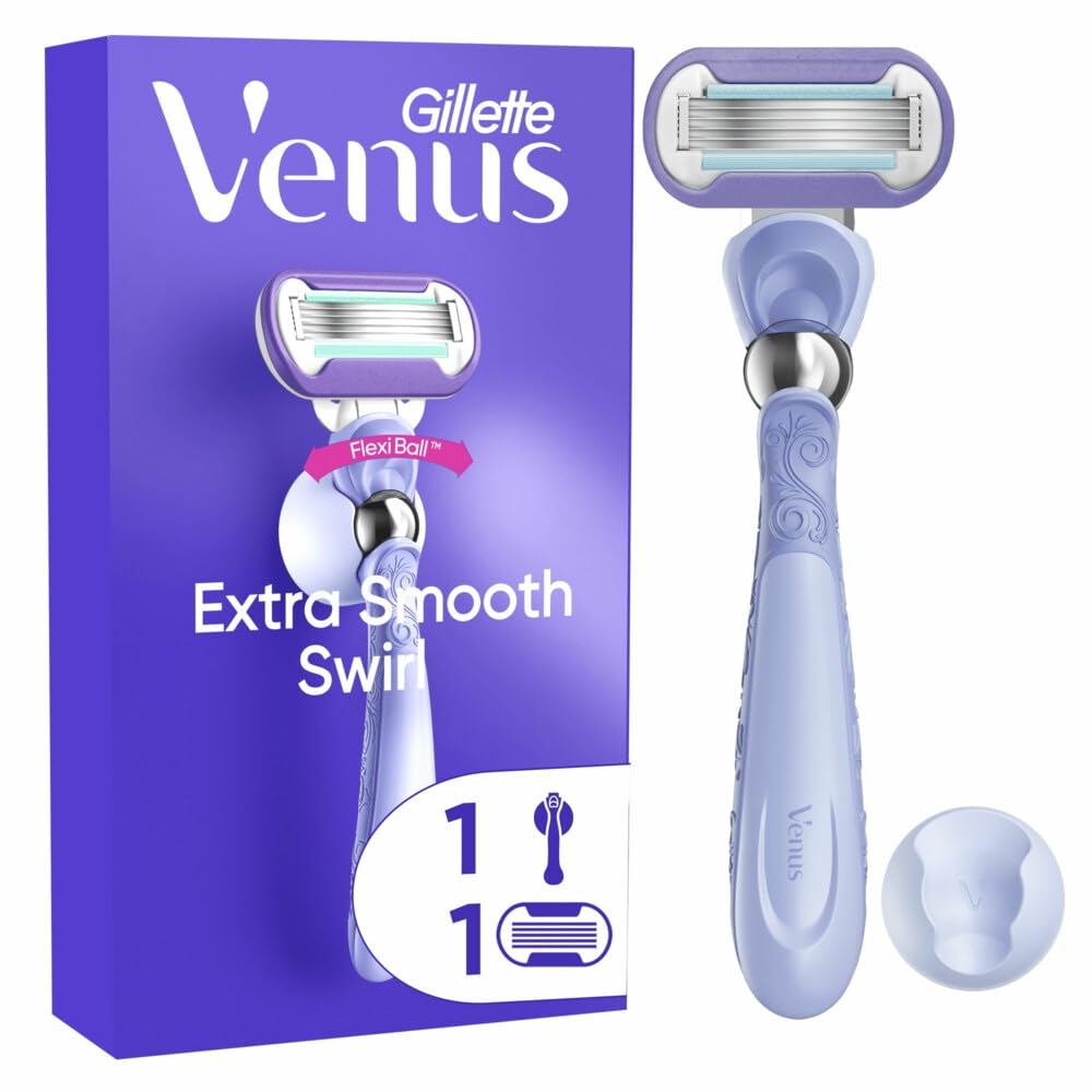 Gillette Venus - Afeitadora para mujer, extra suave, recarga de 5 cuchillas y mango reutilizable, giratorio, diseñada para deslizarse en todas las curvas del cuerpo, afeitado suave incluso en zonas