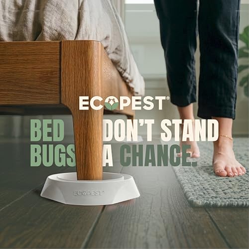 Image of EcoPest Bed Bug Blocker (Pro), Bed Bug Interceptor Traps for Detection and Monitoring, 8-Pack, White