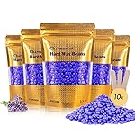 17.5 Oz Charmonic Hard Body Hair Removal Wax Beads, European Lavender Depilatory Wax for Women and Men (500g/1.1 lb)