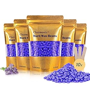 17.5 Oz Charmonic Hard Body Hair Removal Wax Beads, European Lavender Depilatory Wax for Women and Men (500g/1.1 lb)