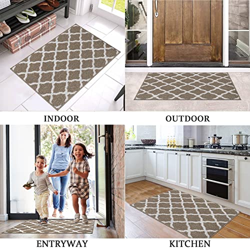 Shacos Long Door Mats Indoor 20"X59" Washable Front Door Mat Non Slip Water Absorbent Entryway Rug Doormat Indoor Entrance Floor Mat Runner For Home Garage Kitchen Laundry, Brown #TOP7
