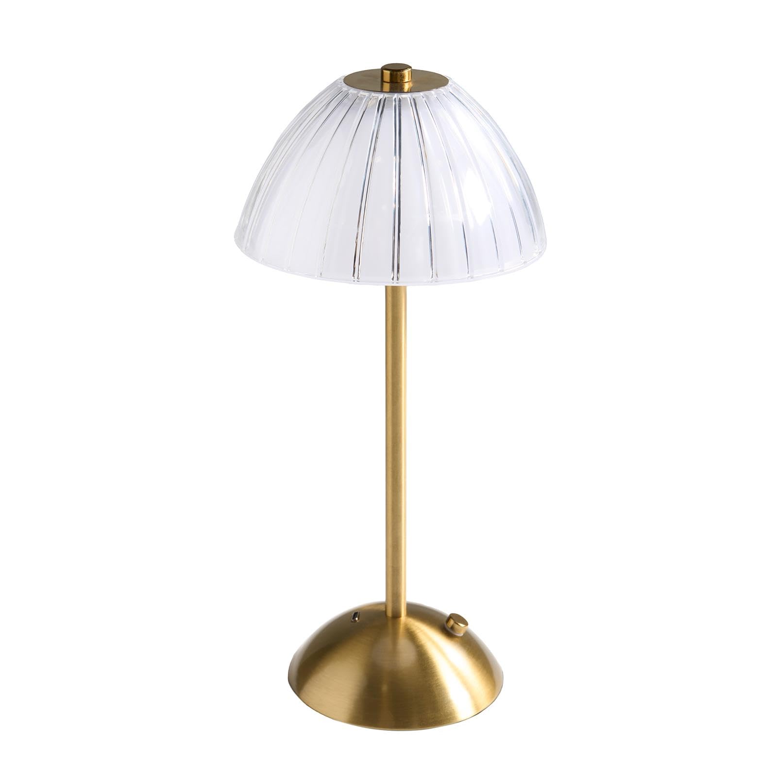 Ohs Ribbed Dome Bedside Lamp Led Rechargeable Cordless Night Light from B&Q