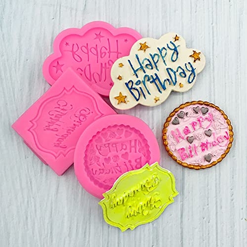 6Pcs Happy Birthday Silicone Mold Baking Fondant Cake Molds Candy Making Chocolate Molds Diy Crafts For Cake Decoration Tools … #TOP1