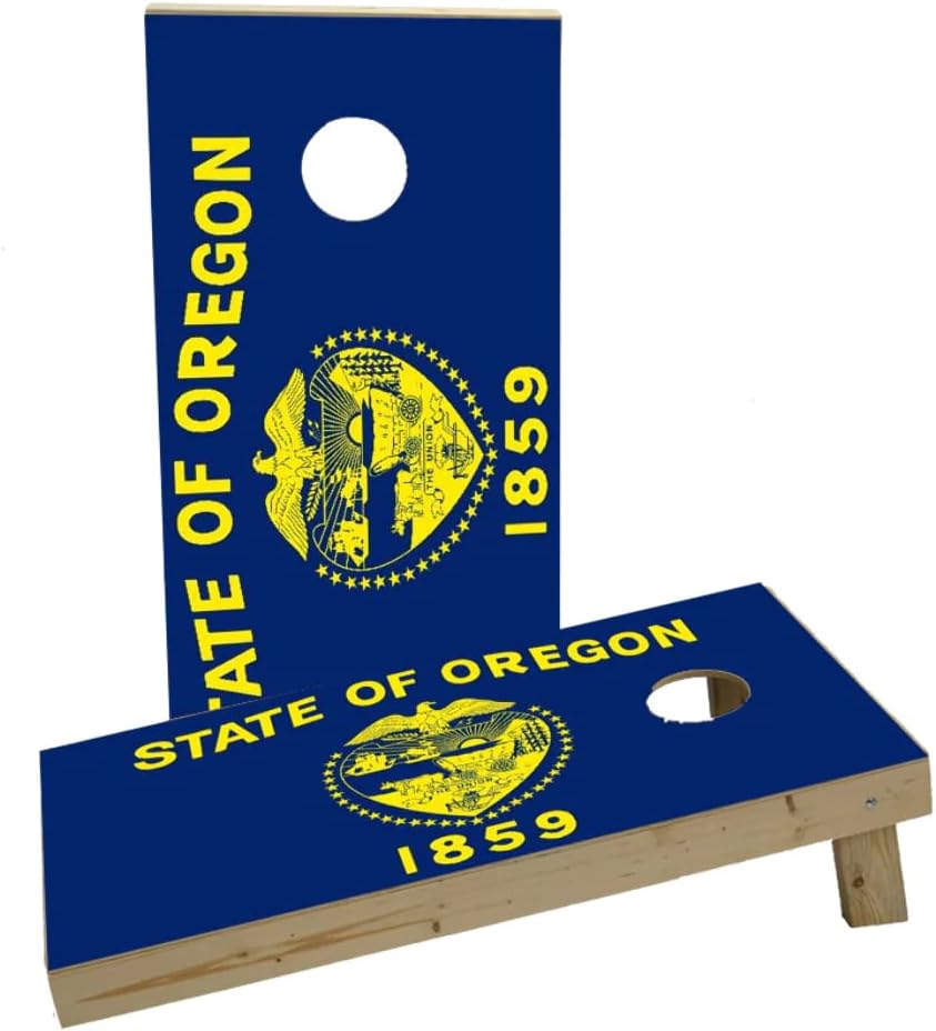 Oregon State Flag Custom Cornhole Board Game Set