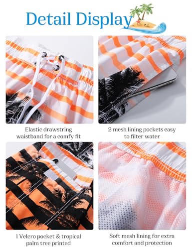 Flygo Mens Swim Trunks with Mesh Lining Quick Dry Beach Board Shorts Bathing Suit Swimsuits 9 Inch Inseam4