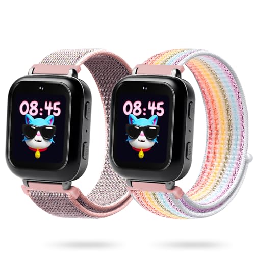 LYSANDRA 2 Pack Adjustable Nylon Watch Band Quick Release Sport Loop Strap Compatible with Bark Watch 1.5 Inches (2 Pack-B)