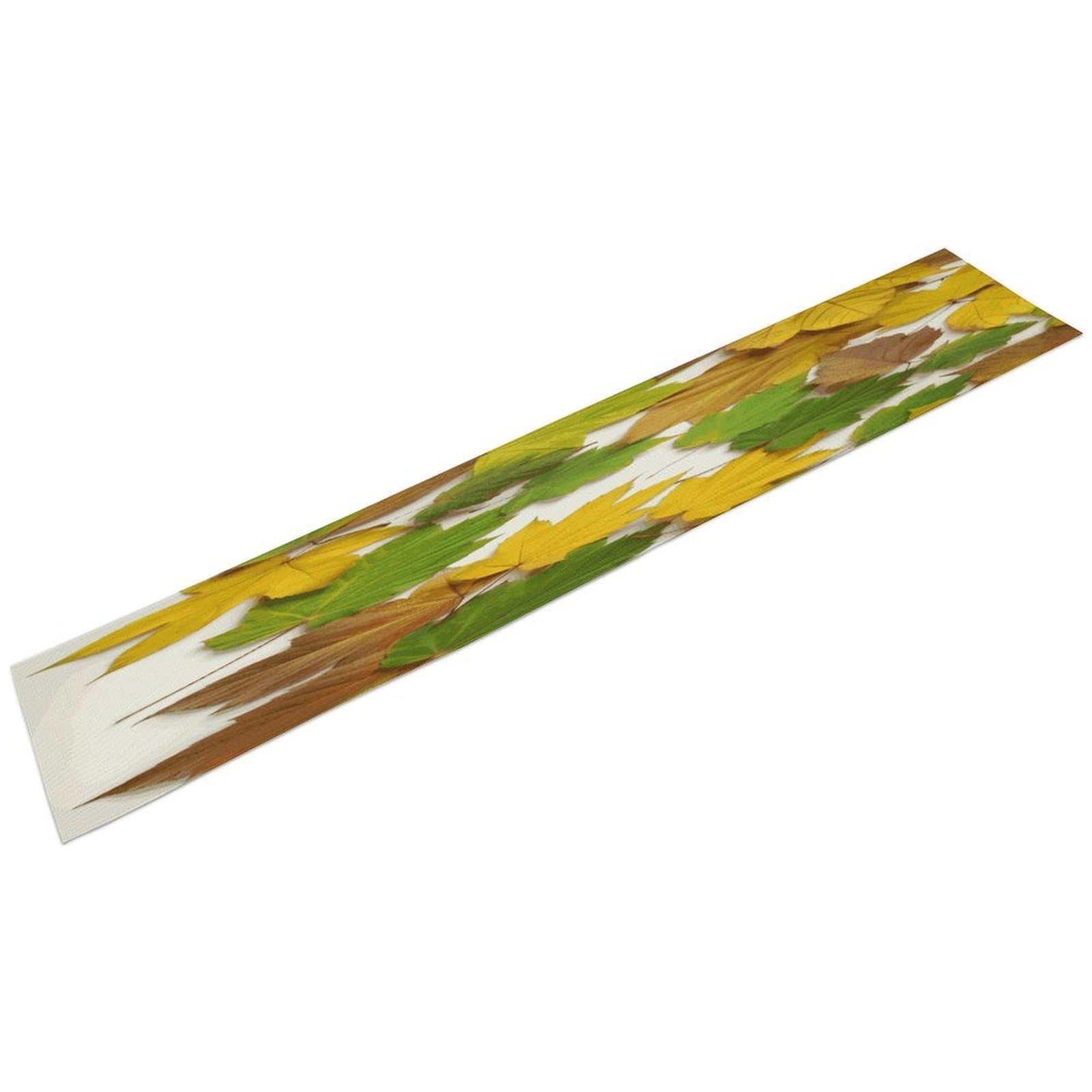 Leaves Table Runner Linen Long Table Runner Farmhouse Rustic Table Runners Table Decoration for Party Home Kitchen Dining Holiday Decor 13 X 72 Inch
