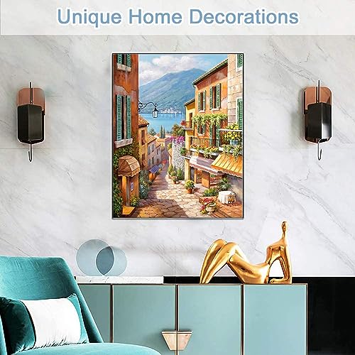 Suprcrne Painting By Numbers for Kids Adults, Canvas DIY Oil Painting Kit with Brushes and Acrylic Pigment for Home Decoration, 40X50Cm, Italy Street View Town
