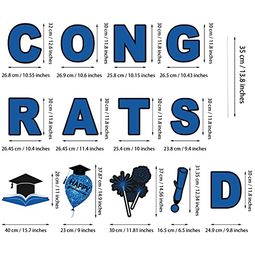 Ruodon Graduation Yard Sign Decorations 2023 Congrats Grad Yard Signs Graduation Yard Lawn Graduation Waterproof Decorations With Stakes For Graduation Party Favors Supplies, Blue #TOP1
