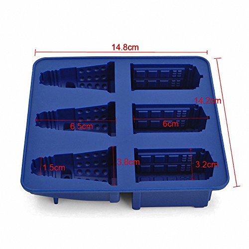 Doctor Who Ice Cubes Tray - MoldFun Tardis & Daleks Silicone Mold for Chocolates, Jello Shots, Soaps