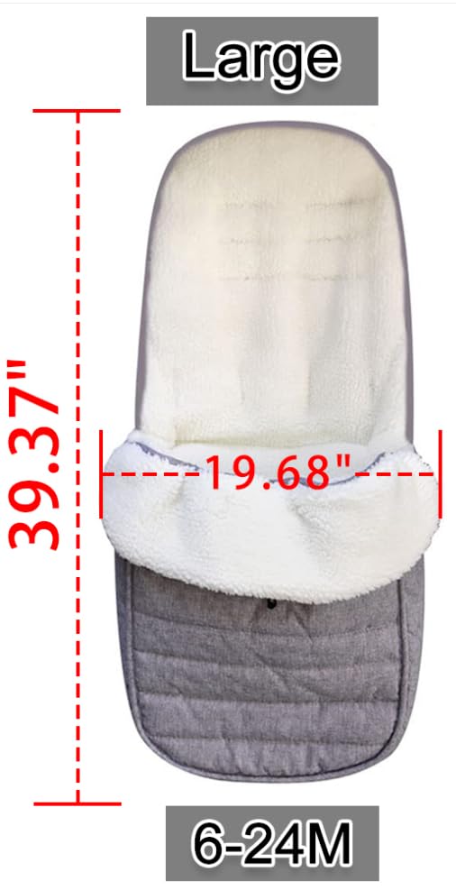 Miniatura 7 de XIFAMNIY Saco de dormir universal para bebé grueso para proteger al bebé del clima frío del invierno en cochecito, cochecito (forro polar negro de