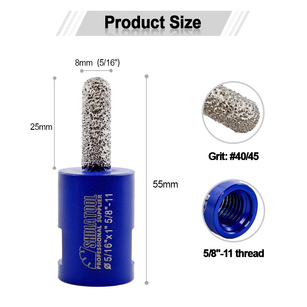 SHDIATOOL Diamond Core Drill Bits, Tile Hole Saw, Driling for Porcelain Ceramic Marble Nature Stone 5/8"-11 Thread