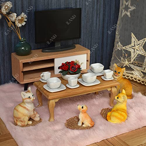 Iland Dollhouse Wallpaper For 1/12 1/6 Scale Dolls House, 9Pcs Thickened Mini Wall Paper With 3D Embossed Stripes, Diy Dollhouse Background Wall (Star Trail + Lake Ripple + Early Spring) #TOP4