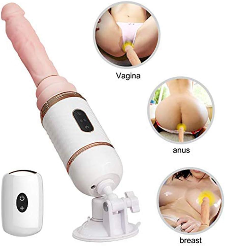 Mokeae Thrusting Adult Wireless Remote Control Machine Automatic Massage with Heating & Hand Free Suction Cup 7 Adjustable Telescopic Speed