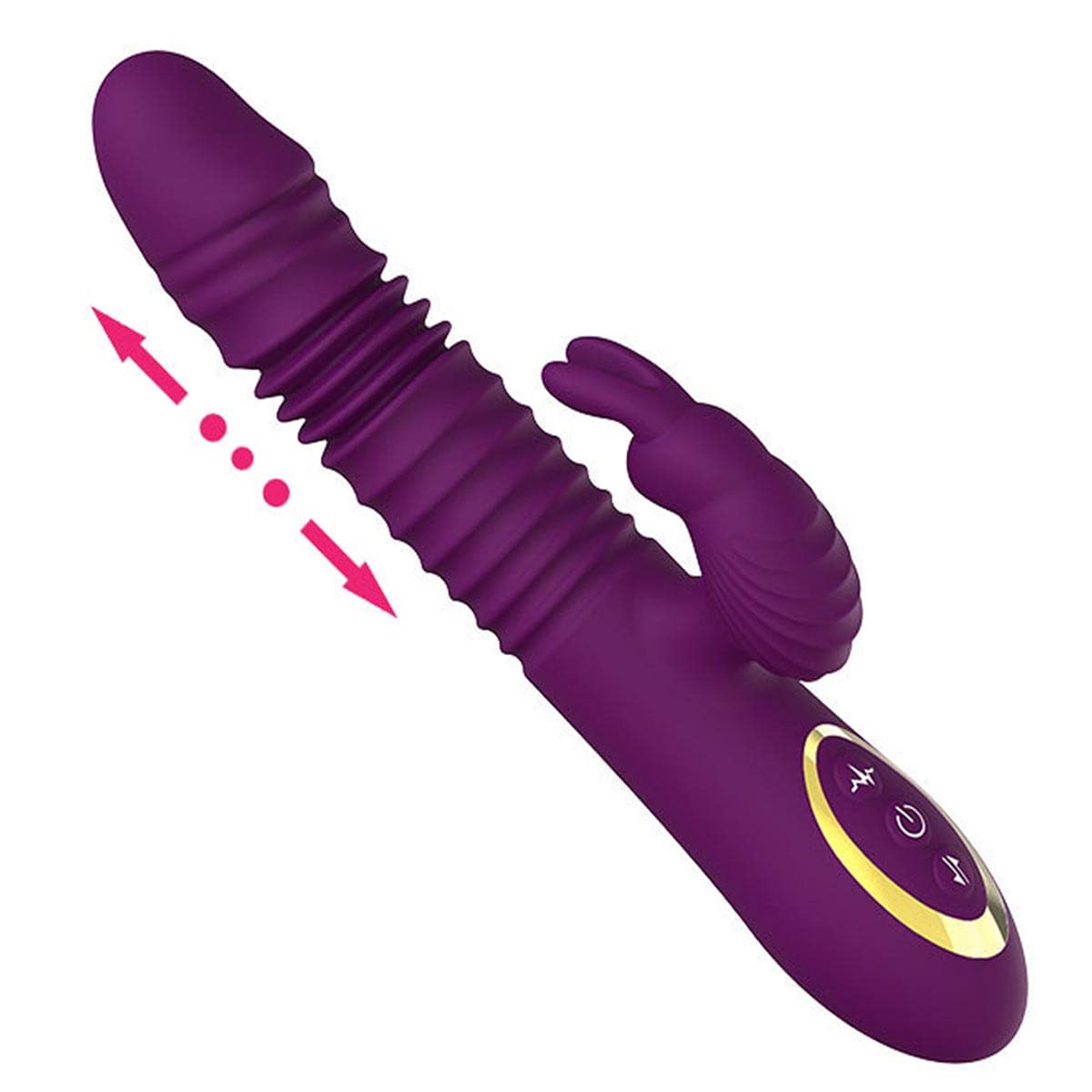 Vibratore a Spinta, Vibratore Clitorideo Punto G Impermeabile e Ricaricabile Vibratore Dildo in Silicone Realistico con 10 Modalità di Vibrazione di Frequenza, Giocattoli Sessuali Donne Viola