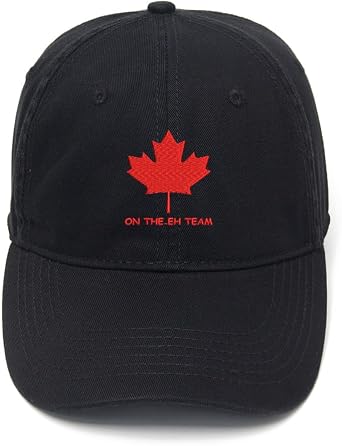 Canada On The Eh Team Embroidered Mens Baseball Cap Cotton Washed Baseball Hat