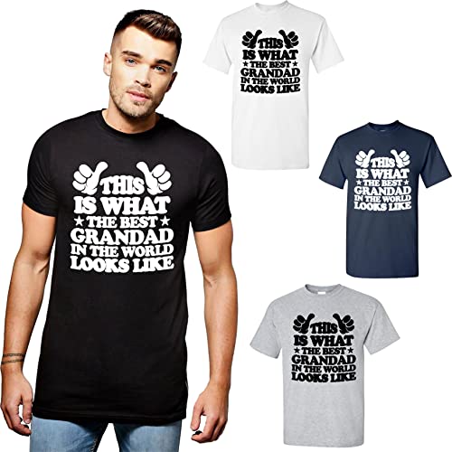Image of This is What The Best Grandad in The World Looks Like T-Shirt Funny Grandad Love Tee Top (White, S)