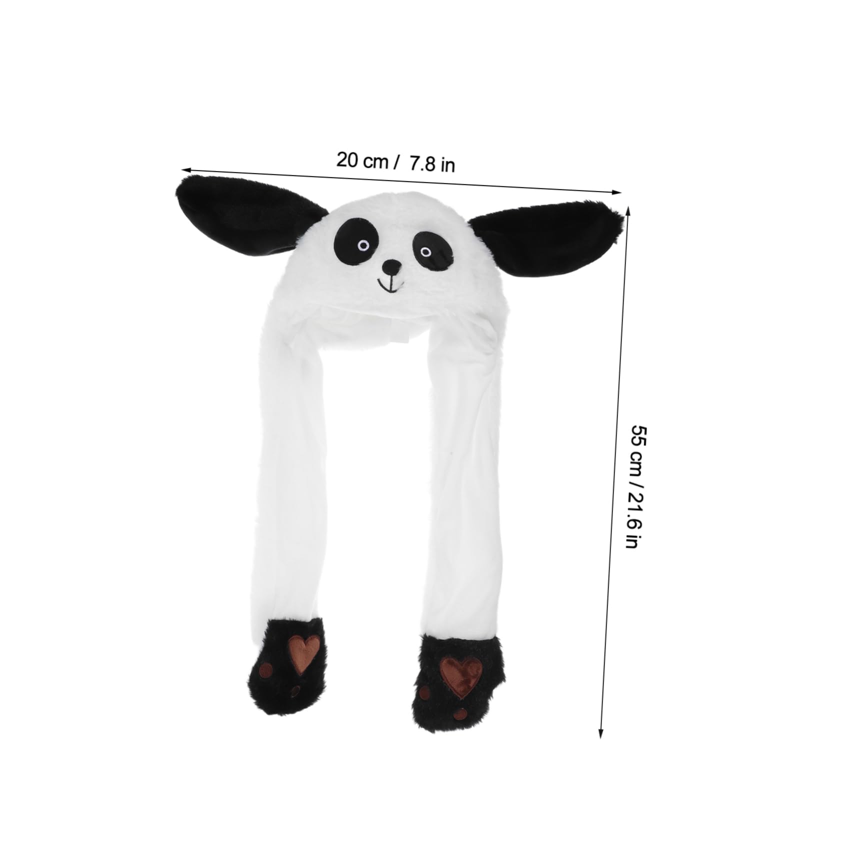 HONMEET Funny Party Dress-up Hat Plush Moving Ears Panda Hat One Size for Ages