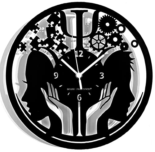 Instant Karma Clocks | Orologio da Parete Psicologia | Design Simboli Psicologici e Mentali | Decorazione Studio Dottore Clinica Psichiatra