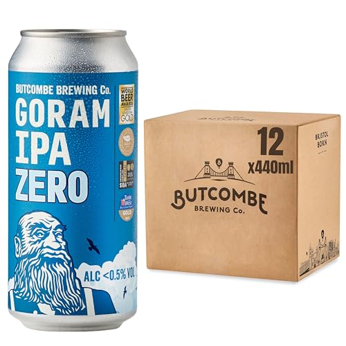 Butcombe Brewery Goram IPA Zero Alcohol-Free Cans Vegan Friendly Stone Fruit Citrus and Bitter Notes 12 x 440ml