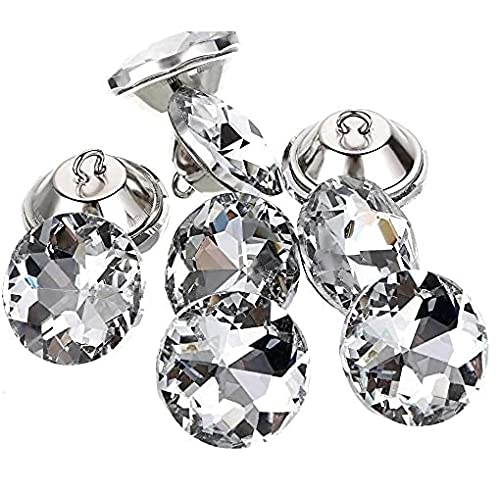 Coolty Lot de 60 boutons en cristal de strass, boutons de capitonnage transparents avec passant en...