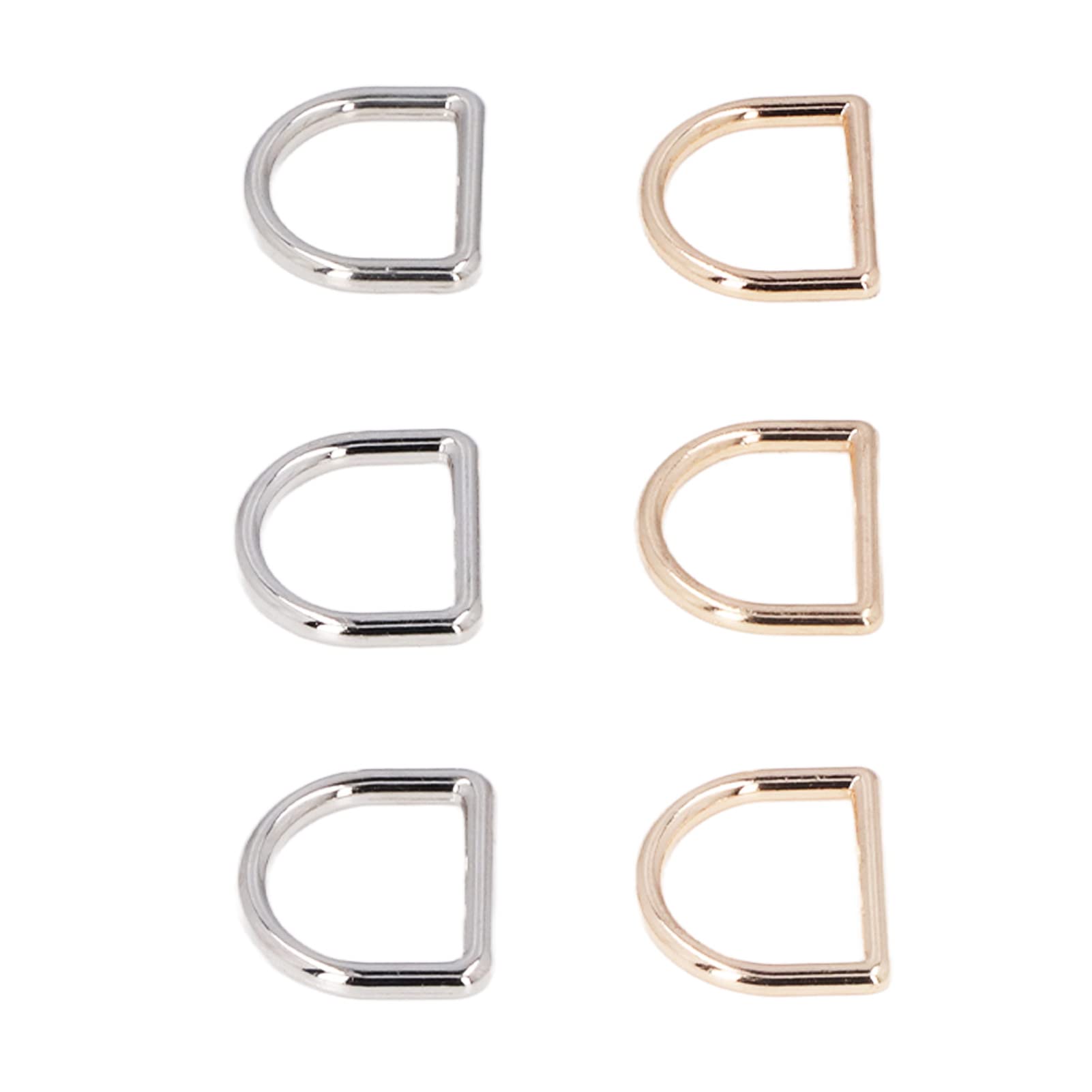 Metall-D-Ringe, stark belastbar, nahtlose Schnittstelle, Zinklegierung, Gold, Silber, D-Schnallen-Clips für DIY-Gürtel, Geldbörsen, Handtaschen, Rucksäcke, 120 Stück