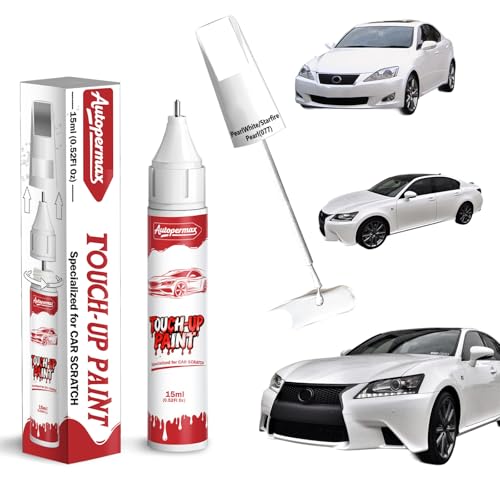 Autopermax 077 PearlWhite/Starfire Pearl Car Touch Up Paint for Lexus, Color Accurate Two-In-One Car Paint Scratch Repair Pen, Professional Scratch Remover for Vehicles Chips and Nicks Scuff