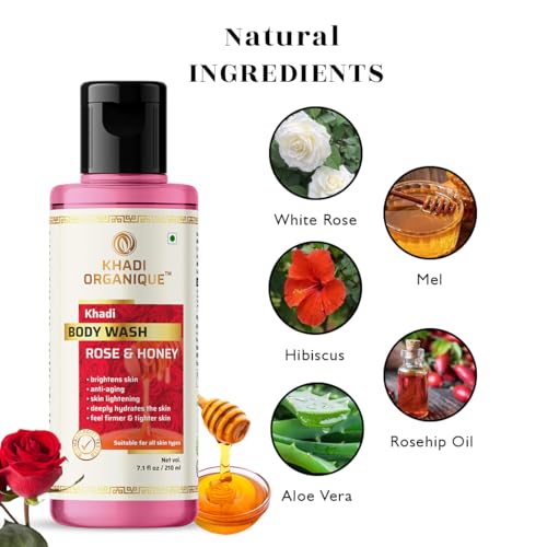 Image of Khadi Organique Rose & Honey Body Wash 210 ML