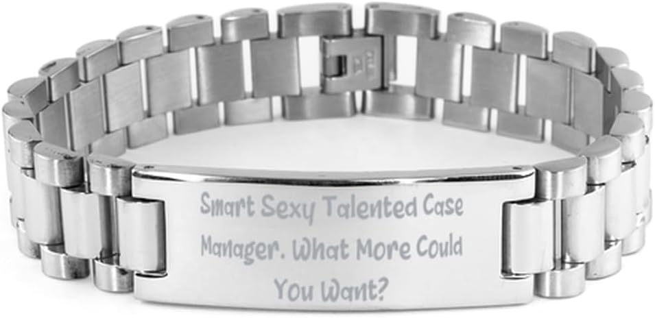 Joke Case manager Gifts, Smart Sexy., Unique Idea Birthday Ladder Bracelet For Friends, Engraved Bracelet From Coworkers