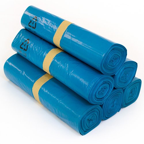 Dm-folien Müllsäcke 240 Liter – 50 Stück, 650x550x1350 Mm, 85 My, Reißfest, Für Styropor & Mineralwolle – Blau