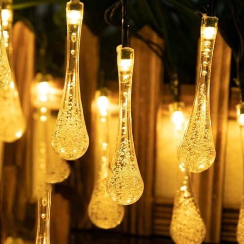 Image of WANNA PARTY Lights for Decoration Water Drop LED Festive Decor Garland for Diwali Decoration for Home and Party Bedroom Indoor Outdoor Wedding Table Festival Celebration Room Decor
