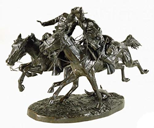 Artistic Solutions Wounded Bunkie American Bronze Handmade Sculpture By Frederic Remington Large Size 21 Inches High #TOP18