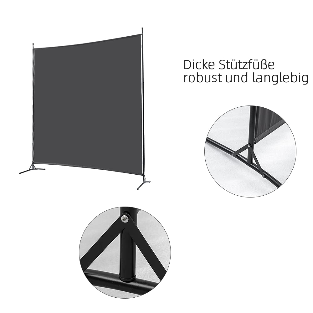 Mingone Raumteiler Faltbar – 3‑teilig, 260x176 Cm, Sichtschutz Für Wohnzimmer, Balkon & Büro