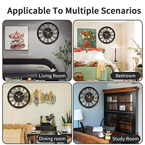 Reloj de pared vintage silencioso 12 pulgadas analógico miniatura 2