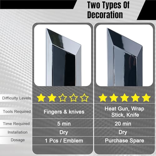 Image of 2pcs Compatible with Bowtie Logo Wrap Cut-Your-Own DIY Decals for Chevy 11.8 inch x 4 inch (6D Carbon Fiber)