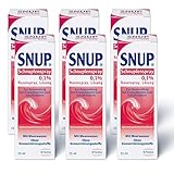 Snup 6x Schnupfenspray 0, 1 Prozent - Nasenspray mit Meerwasser - Lösung zur Abschwellung der Nasenschleimhaut bei Schnupfen - 6 x 15 ml, 90 ml